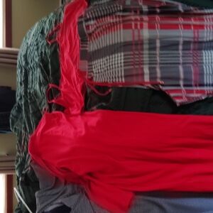 Red and Plaid Fabric Bundle